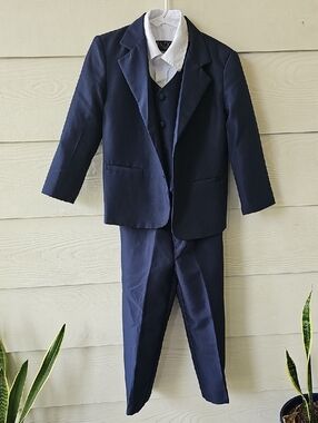Peanut Butter Collection Boys Navy Blue Formal Suit Set 4-Piece Size 5T